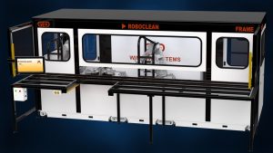 RoboClean robotic vinyl corner cleaning machine rendering front